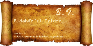Budaházi Izidor névjegykártya